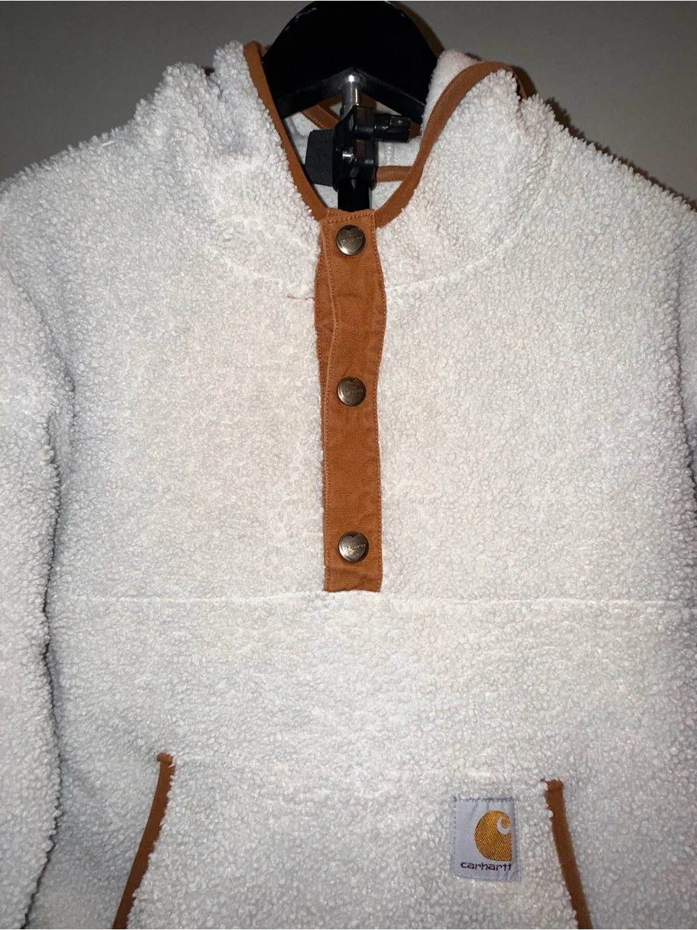 Carhartt Kid’s Relaxed Fit Fleece Pullover in the color malt, size 12